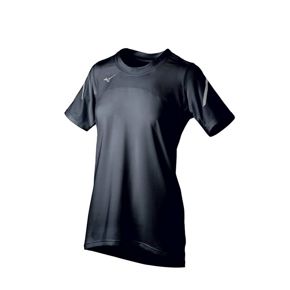 Damske Dresy Mizuno Techno VII Short Sleeve Čierne Vypredaj UVRY01586